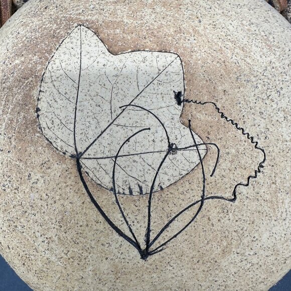 Vintage Wall Vase Jimmie Floyd Stoneware Pottery Leaf Clay Art 1970s Botanical - Picture 6 of 12